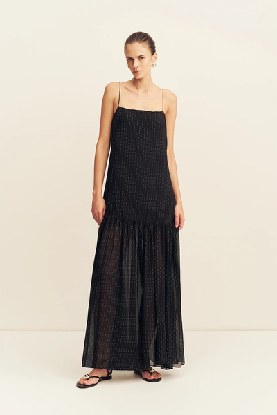 SHOP SHONA JOY IRVING POLKA DOT MAXI DRESS IN BLACK POLKA STRIPE ONLINE