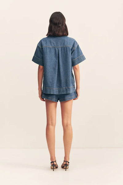 SHONA JOY - RAQUEL PULLOVER TOP - VINTAGE BLUE - PERTH BOUTIQUE - AUSTRALIAN BOUTIQUE - WA BOUTIQUE - INTERNATIONAL SHIPPING - USA SHIPPING - PERTH STORES - PERTH STORE - AUSTRALIA - WA - WESTER AUSTRALIA - WOMENS FASHION - FASHION - CLOTHING - WA STOCKIST - PERTH STOCKIST - AUSTRALIAN STOCKIST - STOCKIST