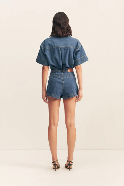 SHONA JOY - RAQUEL WRAP DETAIL SKORT - VINTAGE BLUE - PERTH BOUTIQUE - AUSTRALIAN BOUTIQUE - WA BOUTIQUE - INTERNATIONAL SHIPPING - USA SHIPPING - PERTH STORES - PERTH STORE - AUSTRALIA - WA - WESTER AUSTRALIA - WOMENS FASHION - FASHION - CLOTHING - WA STOCKIST - PERTH STOCKIST - AUSTRALIAN STOCKIST - STOCKIST