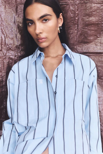 SHONA JOY - SAXON OVERSIZED SHIRT - BATHER STRIPE - PERTH BOUTIQUE - AUSTRALIAN BOUTIQUE - WA BOUTIQUE - INTERNATIONAL SHIPPING - USA SHIPPING - PERTH STORES - PERTH STORE - AUSTRALIA - WA - WESTER AUSTRALIA - WOMENS FASHION - FASHION - CLOTHING - WA STOCKIST - PERTH STOCKIST - AUSTRALIAN STOCKIST - STOCKIST