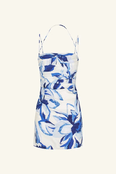 SHONA JOY - STEVIE DRAPED MINI DRESS - BLUEBELL WALLPAPER - PERTH STOCKIST - AUSTRALIAN STOCKIST - WA STOCKIST - AUSTRALIA STOCKIST - AUS STOCKIST - PERTH BOUTIQUE - WA BOUTIQUE - AUS BOUTIQUE - AUSTRALIA BOUTIQUE