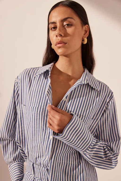SHONA JOY - YASMINE CURVED HEM SHIRT - YASMINE