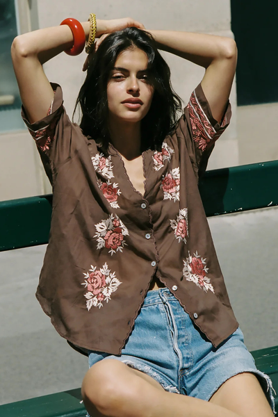 SHOP AUGUSTE ROSALIE BLOUSE IN BROWN ONLINE