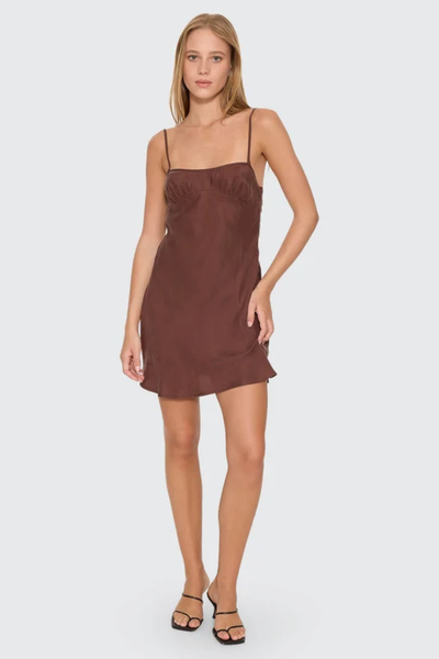 SHOP THRILLS ELIO BIAS MINI DRESS IN COCOA ONLINE