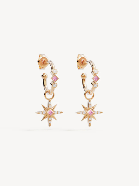 By Charlotte 18k Gold Vermeil Starry Night Hoops