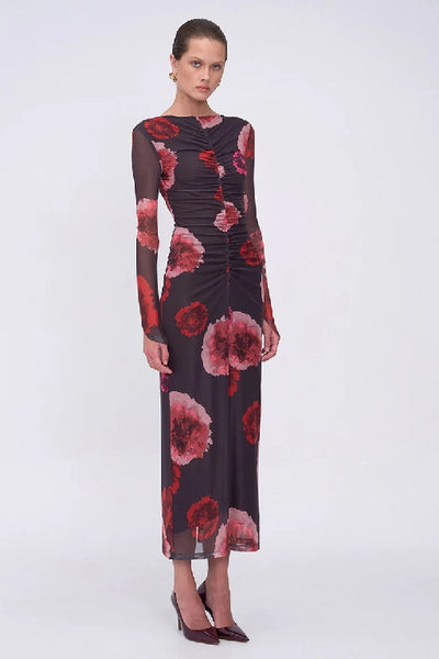 SUBOO - FRIDA RUCHED FRONT LONG SLEEVE MAXI DRESS - FLORAL PRINT - PERTH BOUTIQUE - AUSTRALIAN BOUTIQUE - WA BOUTIQUE - INTERNATIONAL SHIPPING - USA SHIPPING - PERTH STORES - PERTH STORE - AUSTRALIA - WA - WESTER AUSTRALIA - WOMENS FASHION - FASHION - CLOTHING - WA STOCKIST - PERTH STOCKIST - AUSTRALIAN STOCKIST - STOCKIST