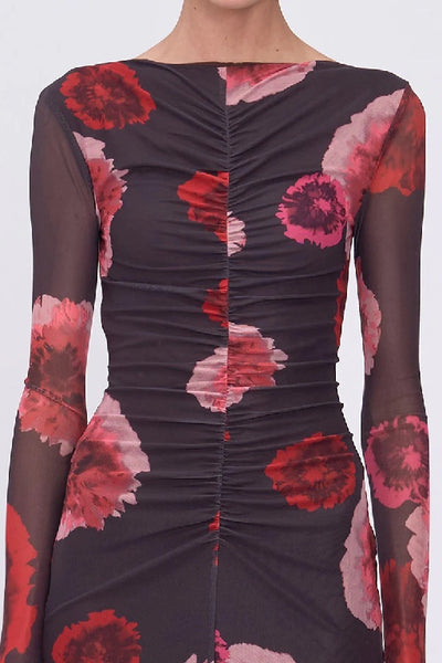 SUBOO - FRIDA RUCHED FRONT LONG SLEEVE MAXI DRESS - FLORAL PRINT - PERTH BOUTIQUE - AUSTRALIAN BOUTIQUE - WA BOUTIQUE - INTERNATIONAL SHIPPING - USA SHIPPING - PERTH STORES - PERTH STORE - AUSTRALIA - WA - WESTER AUSTRALIA - WOMENS FASHION - FASHION - CLOTHING - WA STOCKIST - PERTH STOCKIST - AUSTRALIAN STOCKIST - STOCKIST