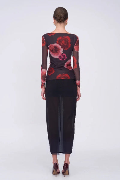 SUBOO - FRIDA RUCHED FRONT LONG SLEEVE TOP - FLORAL PRINT - PERTH BOUTIQUE - AUSTRALIAN BOUTIQUE - WA BOUTIQUE - INTERNATIONAL SHIPPING - USA SHIPPING - PERTH STORES - PERTH STORE - AUSTRALIA - WA - WESTER AUSTRALIA - WOMENS FASHION - FASHION - CLOTHING - WA STOCKIST - PERTH STOCKIST - AUSTRALIAN STOCKIST - STOCKIST