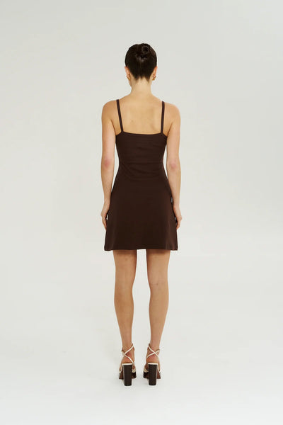 SUMMI SUMMI - A-LINE MINI DRESS - CHOCOLAT