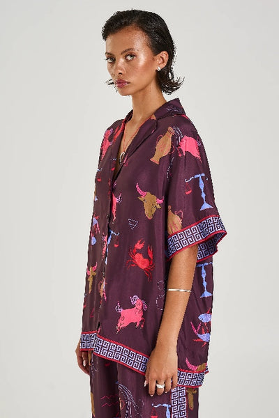 SUMMI SUMMI - BUTTON UP SS SHIRT - ZODIAC - PERTH BOUTIQUE - AUSTRALIAN BOUTIQUE - WA BOUTIQUE - INTERNATIONAL SHIPPING - USA SHIPPING - PERTH STORES - PERTH STORE - AUSTRALIA - WA - WESTER AUSTRALIA - WOMENS FASHION - FASHION - CLOTHING - WA STOCKIST - PERTH STOCKIST - AUSTRALIAN STOCKIST - STOCKIST