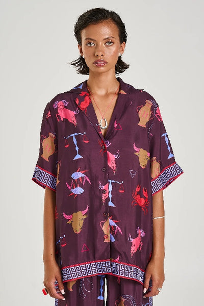 SUMMI SUMMI - BUTTON UP SS SHIRT - ZODIAC - PERTH BOUTIQUE - AUSTRALIAN BOUTIQUE - WA BOUTIQUE - INTERNATIONAL SHIPPING - USA SHIPPING - PERTH STORES - PERTH STORE - AUSTRALIA - WA - WESTER AUSTRALIA - WOMENS FASHION - FASHION - CLOTHING - WA STOCKIST - PERTH STOCKIST - AUSTRALIAN STOCKIST - STOCKIST