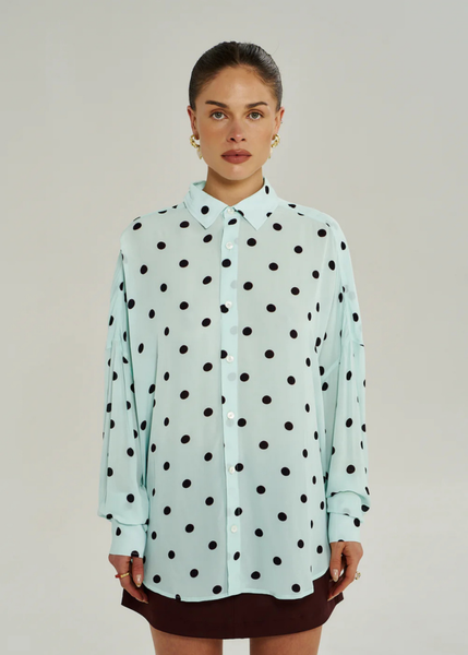 SHOP SUMMI SUMMI DOTTY LS SHIRT IN PINOT DROPS ONLINE