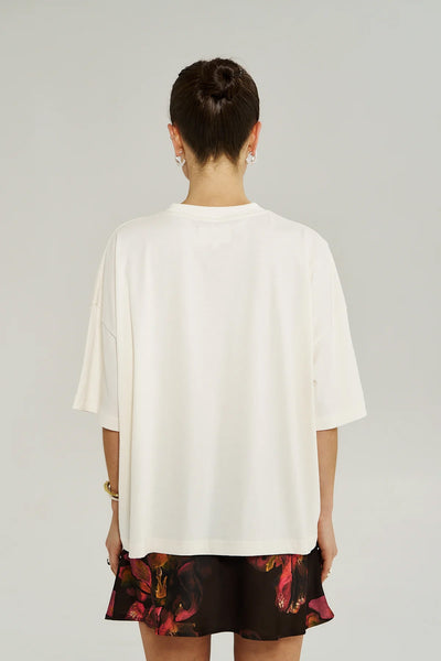 SUMMI SUMMI - OUI OUI TEE - VINTAGE WHITE - PERTH BOUTIQUE - AUSTRALIAN BOUTIQUE - WA BOUTIQUE - INTERNATIONAL SHIPPING - USA SHIPPING - PERTH STORES - PERTH STORE - AUSTRALIA - WA - WESTER AUSTRALIA - WOMENS FASHION - FASHION - CLOTHING - WA STOCKIST - PERTH STOCKIST - AUSTRALIAN STOCKIST - STOCKIST