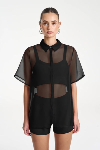 SUMMI SUMMI - ROMEO SHIRT - MIDNIGHT BLACK - PERTH BOUTIQUE - AUSTRALIAN BOUTIQUE - WA BOUTIQUE - INTERNATIONAL SHIPPING - USA SHIPPING - PERTH STORES - PERTH STORE - AUSTRALIA - WA - WESTER AUSTRALIA - WOMENS FASHION - FASHION - CLOTHING - WA STOCKIST - PERTH STOCKIST - AUSTRALIAN STOCKIST - STOCKIST