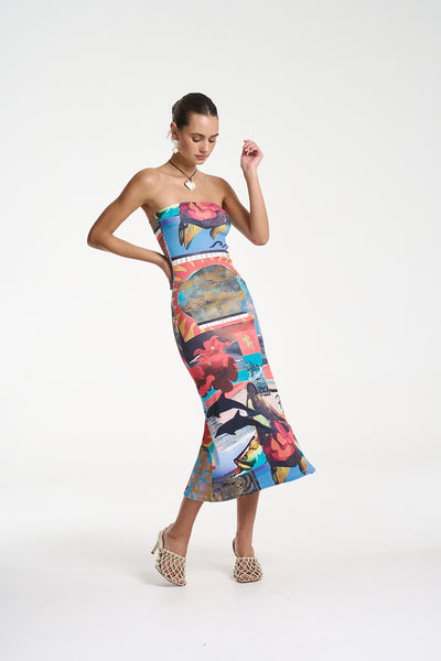 SUMMI SUMMI - STRAPLESS MIDI DRESS - LOCO - PERTH BOUTIQUE - AUSTRALIAN BOUTIQUE - WA BOUTIQUE - INTERNATIONAL SHIPPING - USA SHIPPING - PERTH STORES - PERTH STORE - AUSTRALIA - WA - WESTER AUSTRALIA - WOMENS FASHION - FASHION - CLOTHING - WA STOCKIST - PERTH STOCKIST - AUSTRALIAN STOCKIST - STOCKIST