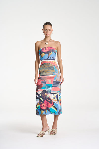 SUMMI SUMMI - STRAPLESS MIDI DRESS - LOCO - PERTH BOUTIQUE - AUSTRALIAN BOUTIQUE - WA BOUTIQUE - INTERNATIONAL SHIPPING - USA SHIPPING - PERTH STORES - PERTH STORE - AUSTRALIA - WA - WESTER AUSTRALIA - WOMENS FASHION - FASHION - CLOTHING - WA STOCKIST - PERTH STOCKIST - AUSTRALIAN STOCKIST - STOCKIST