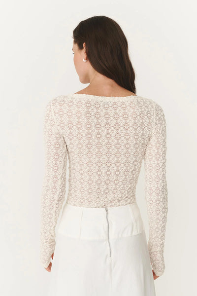 Back view of the lower bodice, showing the straight hemline and the subtle stretch of the 10% spandex blend as it sits against the waist.