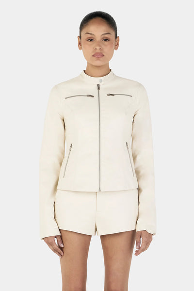 SHOP OWNLEY TARI MOTO JACKET IN CREAM ONLINE