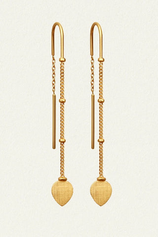 TEMPLE OF THE SUN - HANGING LOTUS EARRINGS - GOLD