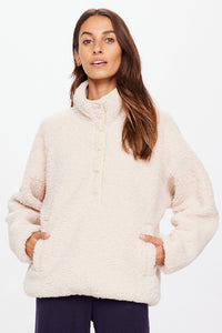 THE UPSIDE - HARLOW FLEECE PULLOVER - NATURAL - PERTH STOCKIST - AUSTRALIAN STOCKIST - WA STOCKIST - AUSTRALIA STOCKIST - AUS STOCKIST - PERTH BOUTIQUE - WA BOUTIQUE - AUS BOUTIQUE - AUSTRALIA BOUTIQUE 
