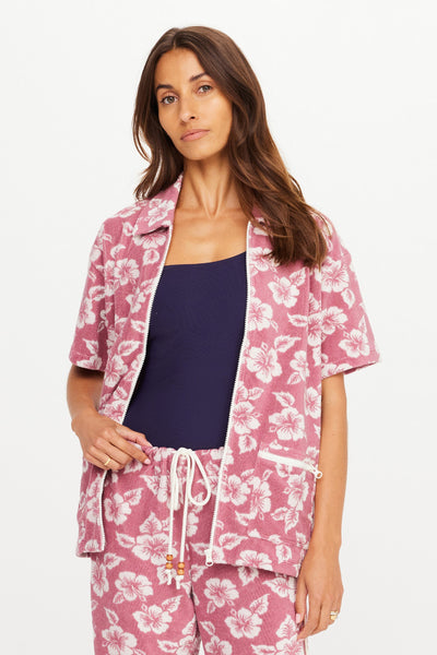  THE UPSIDE - LAHAINA CABANA ZIP SHIRT - FLORAL - PERTH BOUTIQUE - AUSTRALIAN BOUTIQUE - WA BOUTIQUE - INTERNATIONAL SHIPPING - USA SHIPPING - PERTH STORES - PERTH STORE - AUSTRALIA - WA - WESTER AUSTRALIA - WOMENS FASHION - FASHION - CLOTHING - WA STOCKIST - PERTH STOCKIST - AUSTRALIAN STOCKIST - STOCKIST