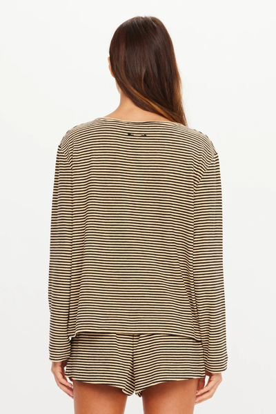 Full-body back view of the Santos Rio Long Sleeve Top showing the clean drape and rear details.