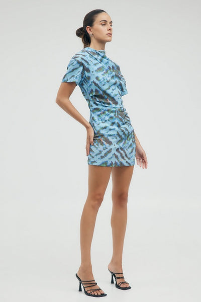 THIRD FORM - ELECTRIC TUCKED TEE DRESS - TIE DYE