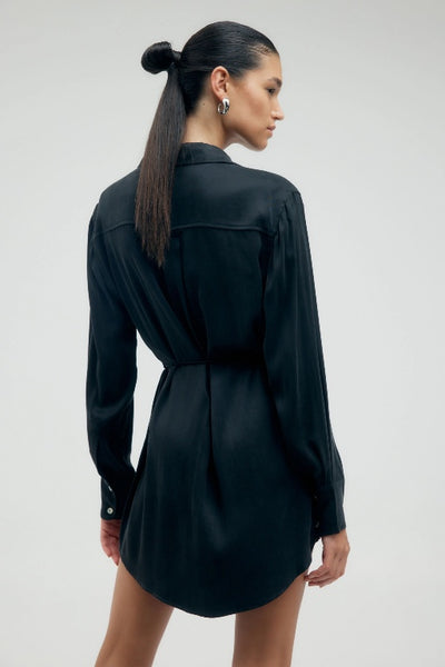 THIRD FORM - LIP SERVICE OVERSIZED SHIRT DRESS - JET BLACK