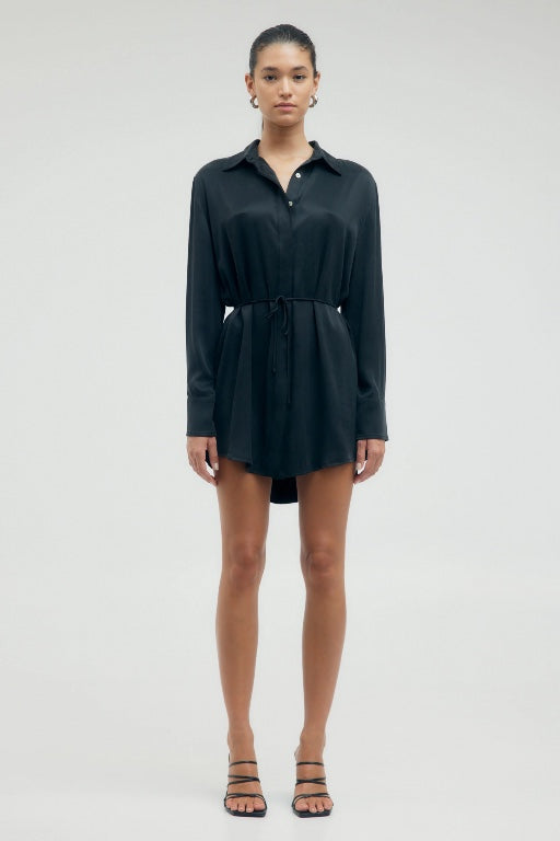 THIRD FORM - LIP SERVICE OVERSIZED SHIRT DRESS - JET BLACK