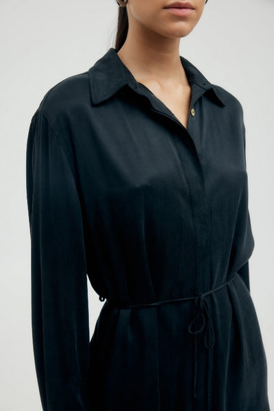 THIRD FORM - LIP SERVICE OVERSIZED SHIRT DRESS - JET BLACK