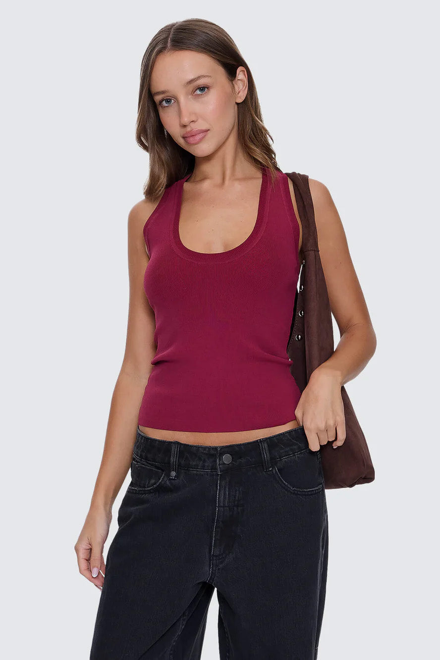 SHOP THRILLS - ASTRA V-NECK TANK - NEW MAROON – Chachi