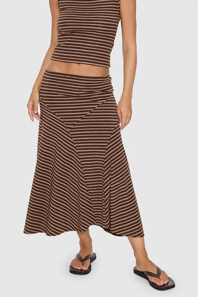 SHOP THRILLS BEST OF LUCK SIENNA MIDI SKIRT IN COCOA ONLINE