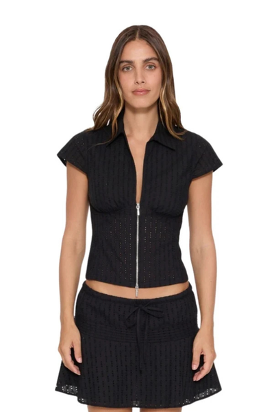 SHOP THRILLS DANICA BRODERIE ANGLAISE TOP IN BLACK ONLINE