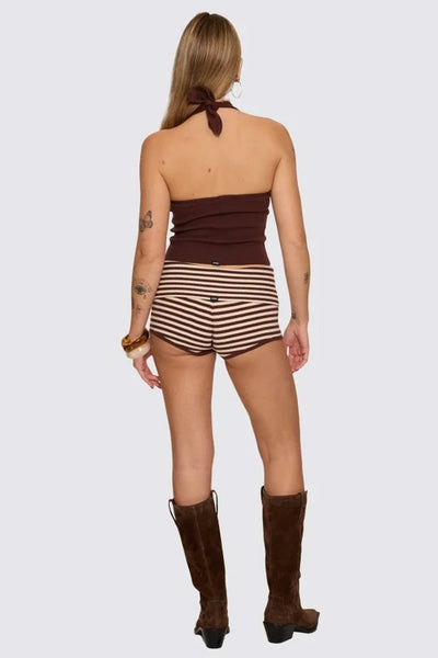 THRILLS - DAYNA KNIT HALTER TOP - BITTER CHOCOLATE - PERTH BOUTIQUE - AUSTRALIAN BOUTIQUE - WA BOUTIQUE - INTERNATIONAL SHIPPING - USA SHIPPING - PERTH STORES - PERTH STORE - AUSTRALIA - WA - WESTER AUSTRALIA - WOMENS FASHION - FASHION - CLOTHING - WA STOCKIST - PERTH STOCKIST - AUSTRALIAN STOCKIST - STOCKIST