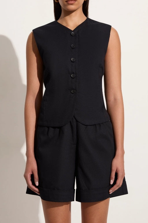 FAITHFULL THE BRAND - DELFINA VEST - BLACK