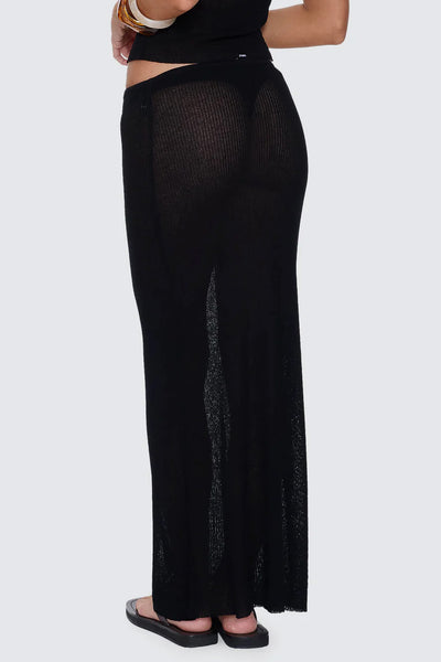 THRILLS - DISSOLVE MY MIND KNIT MAXI SKIRT - BLACK