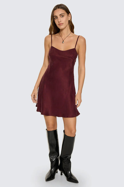 THRILLS - ELIO BIAS MINI DRESS - MAHOGANY - PERTH BOUTIQUE - AUSTRALIAN BOUTIQUE - WA BOUTIQUE - INTERNATIONAL SHIPPING - USA SHIPPING - PERTH STORES - PERTH STORE - AUSTRALIA - WA - WESTER AUSTRALIA - WOMENS FASHION - FASHION - CLOTHING - WA STOCKIST - PERTH STOCKIST - AUSTRALIAN STOCKIST - STOCKIST