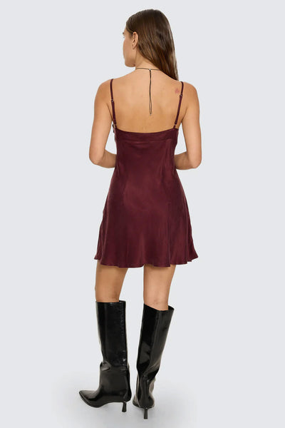 THRILLS - ELIO BIAS MINI DRESS - MAHOGANY - PERTH BOUTIQUE - AUSTRALIAN BOUTIQUE - WA BOUTIQUE - INTERNATIONAL SHIPPING - USA SHIPPING - PERTH STORES - PERTH STORE - AUSTRALIA - WA - WESTER AUSTRALIA - WOMENS FASHION - FASHION - CLOTHING - WA STOCKIST - PERTH STOCKIST - AUSTRALIAN STOCKIST - STOCKIST