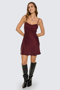 THRILLS - ELIO BIAS MINI DRESS - MAHOGANY - PERTH BOUTIQUE - AUSTRALIAN BOUTIQUE - WA BOUTIQUE - INTERNATIONAL SHIPPING - USA SHIPPING - PERTH STORES - PERTH STORE - AUSTRALIA - WA - WESTER AUSTRALIA - WOMENS FASHION - FASHION - CLOTHING - WA STOCKIST - PERTH STOCKIST - AUSTRALIAN STOCKIST - STOCKIST