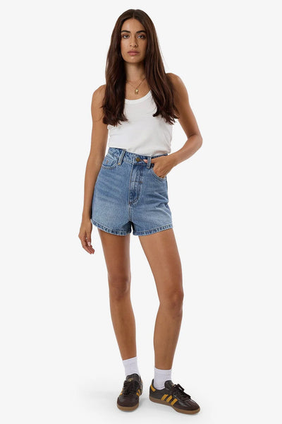 THRILLS - ERICA SHORT -  DARK DUST BLUE - PERTH BOUTIQUE - AUSTRALIAN BOUTIQUE - WA BOUTIQUE - INTERNATIONAL SHIPPING - USA SHIPPING - PERTH STORES - PERTH STORE - AUSTRALIA - WA - WESTER AUSTRALIA - WOMENS FASHION - FASHION - CLOTHING - WA STOCKIST - PERTH STOCKIST - AUSTRALIAN STOCKIST - STOCKIST