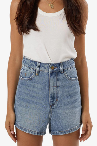 THRILLS - ERICA SHORT -  DARK DUST BLUE - PERTH BOUTIQUE - AUSTRALIAN BOUTIQUE - WA BOUTIQUE - INTERNATIONAL SHIPPING - USA SHIPPING - PERTH STORES - PERTH STORE - AUSTRALIA - WA - WESTER AUSTRALIA - WOMENS FASHION - FASHION - CLOTHING - WA STOCKIST - PERTH STOCKIST - AUSTRALIAN STOCKIST - STOCKIST