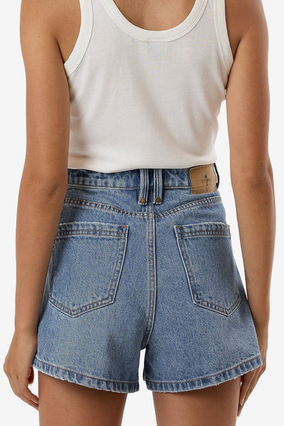 THRILLS - ERICA SHORT -  DARK DUST BLUE - PERTH BOUTIQUE - AUSTRALIAN BOUTIQUE - WA BOUTIQUE - INTERNATIONAL SHIPPING - USA SHIPPING - PERTH STORES - PERTH STORE - AUSTRALIA - WA - WESTER AUSTRALIA - WOMENS FASHION - FASHION - CLOTHING - WA STOCKIST - PERTH STOCKIST - AUSTRALIAN STOCKIST - STOCKIST