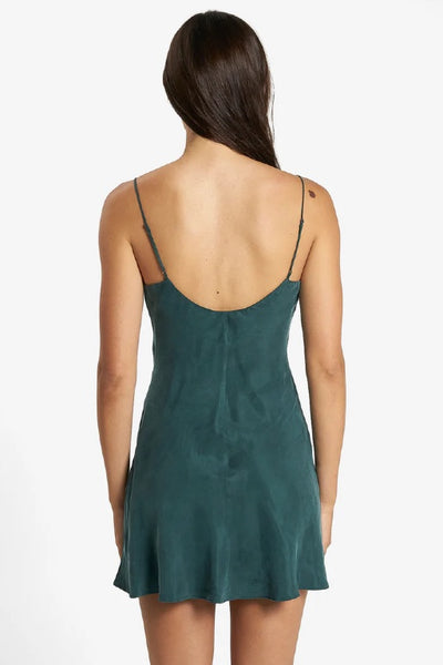 THRILLS - FAIRMONT MINI SLIP DRESS - JASPER GREEN