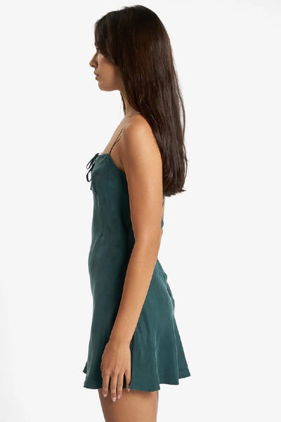 THRILLS - FAIRMONT MINI SLIP DRESS - JASPER GREEN