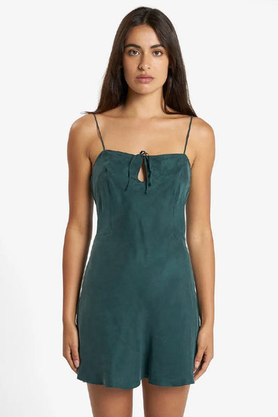 THRILLS - FAIRMONT MINI SLIP DRESS - JASPER GREEN