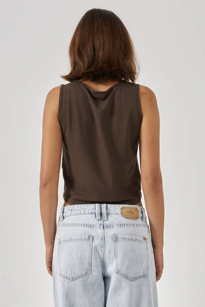 THRILLS - HEMP BOAT NECK TANK - POSTAL BROWN