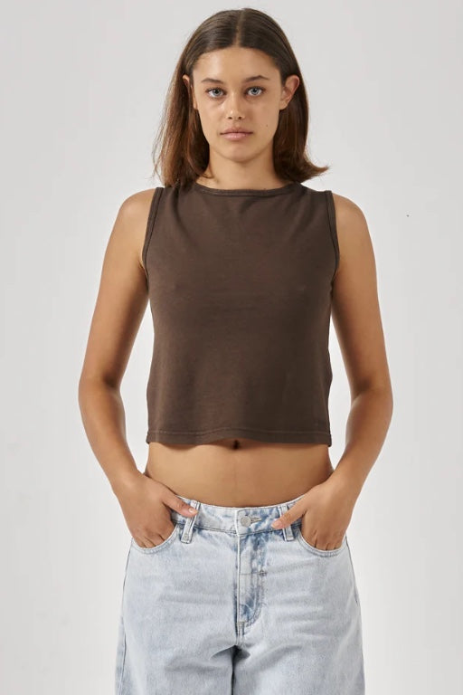 THRILLS - HEMP BOAT NECK TANK - POSTAL BROWN