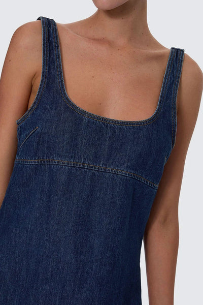 THRILLS - LUCIANA DENIM MINI DRESS - MID BLUE - PERTH BOUTIQUE - AUSTRALIAN BOUTIQUE - WA BOUTIQUE - INTERNATIONAL SHIPPING - USA SHIPPING - PERTH STORES - PERTH STORE - AUSTRALIA - WA - WESTER AUSTRALIA - WOMENS FASHION - FASHION - CLOTHING - WA STOCKIST - PERTH STOCKIST - AUSTRALIAN STOCKIST - STOCKIST