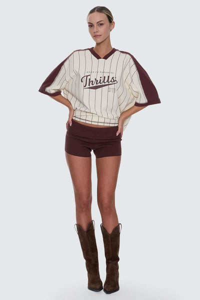 THRILLS - MACKENZIE KNIT BOOTY SHORT - BITTER CHOCOLATE - PERTH BOUTIQUE - AUSTRALIAN BOUTIQUE - WA BOUTIQUE - INTERNATIONAL SHIPPING - USA SHIPPING - PERTH STORES - PERTH STORE - AUSTRALIA - WA - WESTER AUSTRALIA - WOMENS FASHION - FASHION - CLOTHING - WA STOCKIST - PERTH STOCKIST - AUSTRALIAN STOCKIST - STOCKIST