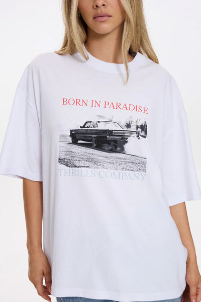 THRILLS - METAL AND DUST OVERSIZED TEE - WHITE - PERTH BOUTIQUE - AUSTRALIAN BOUTIQUE - WA BOUTIQUE - INTERNATIONAL SHIPPING - USA SHIPPING - PERTH STORES - PERTH STORE - AUSTRALIA - WA - WESTER AUSTRALIA - WOMENS FASHION - FASHION - CLOTHING - WA STOCKIST - PERTH STOCKIST - AUSTRALIAN STOCKIST - STOCKIST